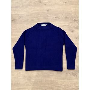 Vintage L.L. Bean 100% Wool Sweater Men’s M Blue Made in Hong Kong Crew neck